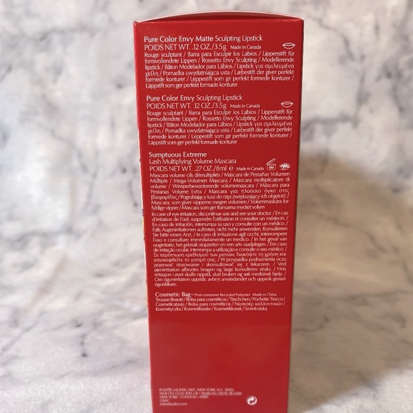 Estee Lauder Sculpted Lips Gift Set, 4 pc, Lipstick, Mascara, Bag, NEW - Picture 9 of 16